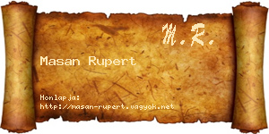 Masan Rupert névjegykártya